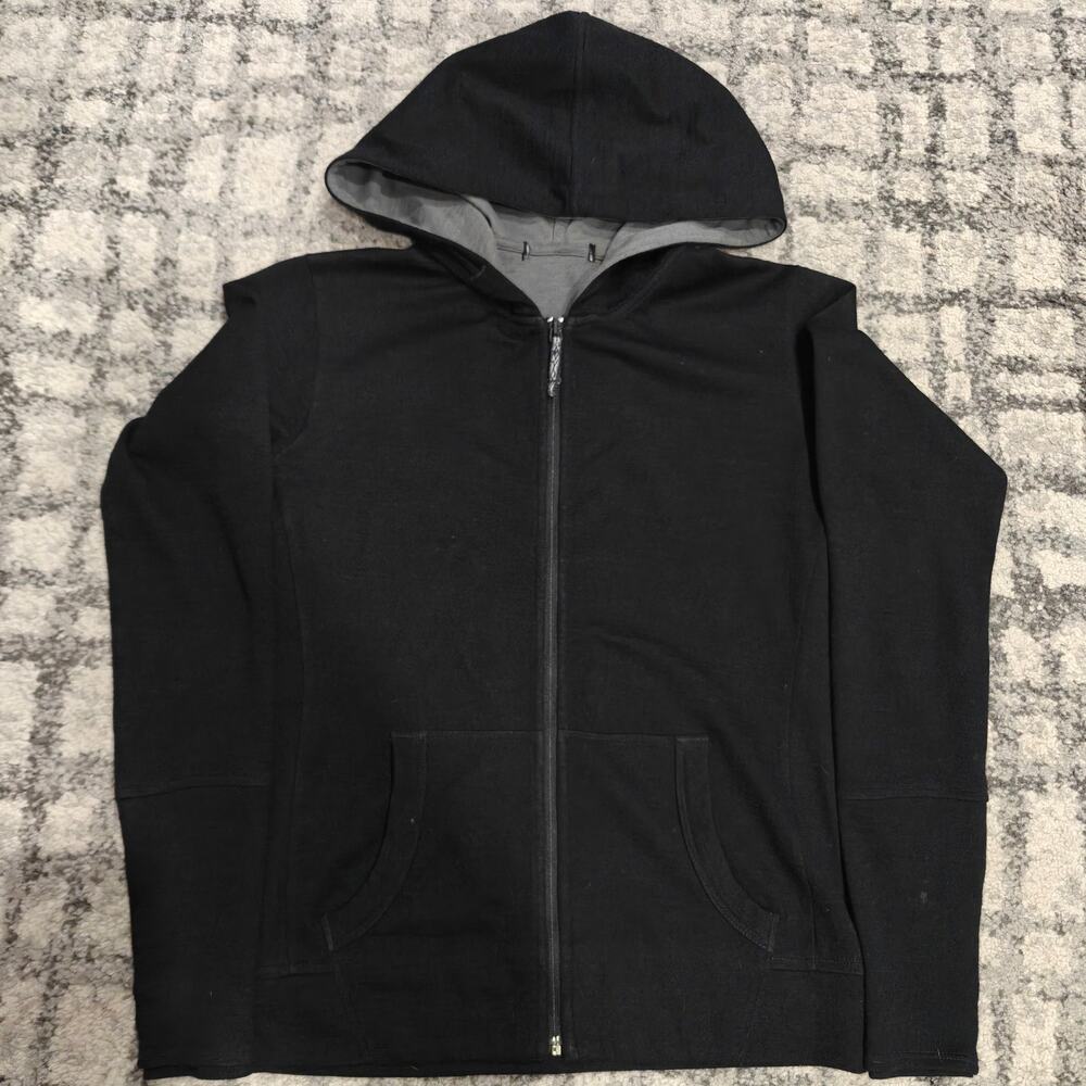 Paka Breathe Full Zip Hoodie Baby Alpaca Pima Cotton Womens M Black Outdoor